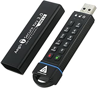 Apricorn 120GB Aegis Secure Key FIPS 140-2 Level 3 Validated 256-bit Encryption USB 3.0 Flash Drive (ASK3-120GB)