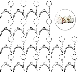 20Pcs Purse Clasps Frame Kiss Clasp Lock Snap for Coin Purse Bag Making - DIY Handmade Craft with Keychain 2.04'' x 1.65''