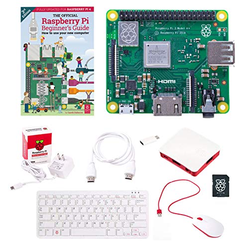 Raspberry Pi 3A+ Official Starter Kit w/Pi 3 Model A Plus Boards, 16GB Micro SD Card, USB Mouse, USB Keyboard, Power Supply, Case and HDMI Cable - Just Connect to HDMI Display