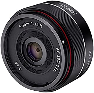 Rokinon IO35AF-E 35mm f/2.8 Ultra Compact Wide Angle Lens for Sony E Mount Full Frame, Black