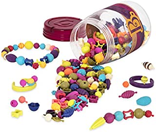 B. toys  Pop Snap Bead Jewelry Set for Kids  Pop Arty!  DIY Craft Jewelry Making Kit  Creative Necklaces, Rings, Bracelets  4 years + (275 Pcs)