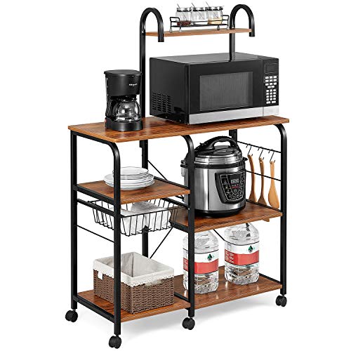 kealive Kitchen Bakers Rack on Wheels Freestanding, 35.5