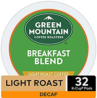 Green Mountain Coffee Roasters, Breakfast Blend Decaf Coffee, Keurig Single-Serve K-Cup Pods, Light Roast, 32 Count