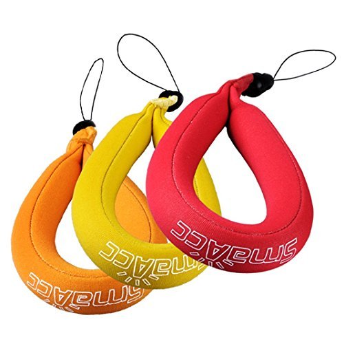 SmaAcc Waterproof Camera Floating Strap for Underwater CameraUniversal Wristband/Hand Grip Lanyard Compatible with GoPro/Nikon AW110/Canon D20 D30/Sony/Pentax/Camcorder/Panasonic(Yellow, Red, Orange)