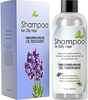 Natural Oily Hair Shampoo for Men and Women with Sensitive Scalp & Greasy Hair  Sulfate Free Keratin Hair Care for Color Treated Hair  Pure Rosemary Jojoba Lavender Oil for Hair Growth  16 oz