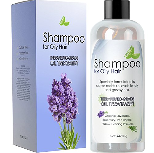 Natural Oily Hair Shampoo for Men and Women with Sensitive Scalp & Greasy Hair  Sulfate Free Keratin Hair Care for Color Treated Hair  Pure Rosemary Jojoba Lavender Oil for Hair Growth  16 oz