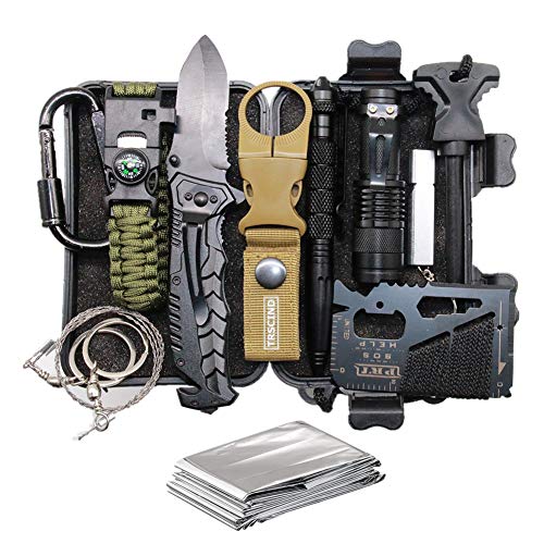 Cool & Unique Birthday Gift for Him Men Husband Dad Boyfriend Boys, Fun Gadget Mens Gifts Ideas, 11-in-1 Survival Gear Kits, EDC Emergency Tools and Everyday Carry Gear, Official Survival Kit