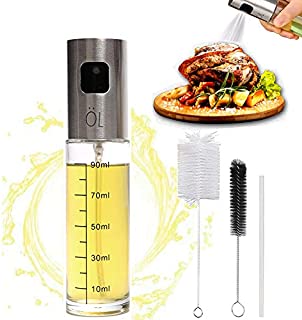 Olive Oil Sprayer Mister Spritzer for Cooking Air Fryer Oil Dispenser Bottle with Bottle Brush and Replace Tube for Vinegar Soy Sauce Mini Kitchen Gadgets for BBQ,Making Salad, Baking, Grilling