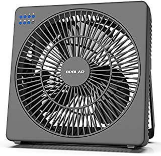 OPOLAR 8 Inch Desk Fan with Timer, USB Operated, 5 Speeds Powerful Wind, Quiet Operation for Personal Office, Portable Table Hanging Fan for RV, Travel Camping (Adapter Included)