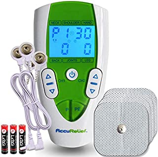 AccuRelief TENS Unit Pain Relief System - Muscle Stimulator For Pain Relief From Back Pain, Neck Pain, And Other Body Pains - Clinical Strength OTC Approved