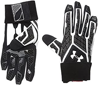 Under Armour Mens Combat V Football Gloves, White/Black, Large