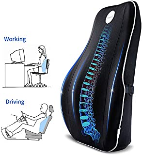 Villsure Lumbar Support Pillow, Memory Foam Back Cushion for Lower Back Pain Relief with Adjustable Elastic Belt, Ergonomic Lumbar Pillow with Breathable Cover for Office Chair/Car Seat/Wheelchair