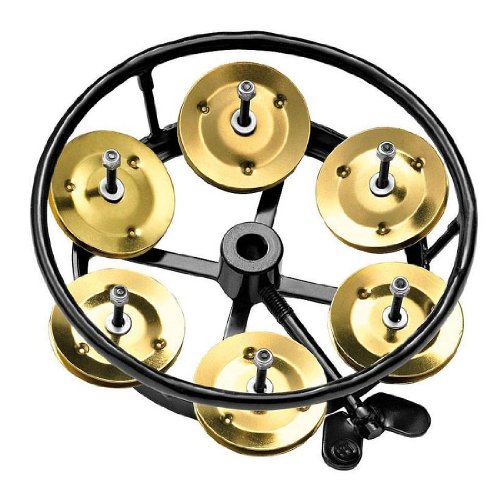 Meinl Percussion THH1B-BK Professional Series Hi Hat Tambourine, Single Row Brass