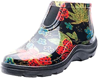 Sloggers Women's Waterproof Rain and Garden Ankle Boots with Comfort Insole, Midsummer Black, Size 10, Style 2841BK10