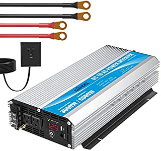 Modified Sine Wave Power Inverter 3000 Watt DC12 Volt to AC 120 Volt with Remote Control and LED Display Dual AC Outlets & USB Port for RV Truck Boat by GIANDEL