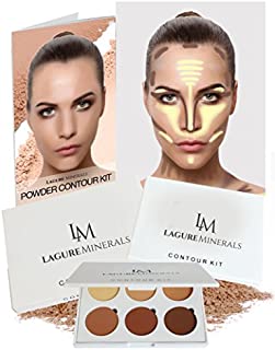 Lagure Minerals Powder Contour Kit - Premium Bronzer and Contour Palette for Flawless Highlighting and Contouring - Step-by-Step Contour Guide Included