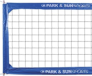 Park & Sun Sports Regulation Size Indoor/Outdoor Professional Volleyball Net with Steel Cable Top and Bottom, Blue, One Size