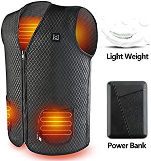 PBOX Heated Vest, USB Charging Electric Heated Jacket Washable for Women Men Winter Outdoor Motorcycle Riding with Rechargable Battery