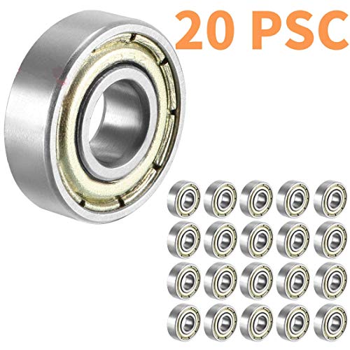 FaGoBearing (Pack of 20 608 ZZ Skateboard Bearings, Sackorange 608zz Double Shielded,8x22x7 Miniature Ball Bearings