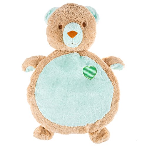 Happy Trails Bear Baby Play Mat- Soft Infant/Toddler Stuffed Animal Floor Cushion Friend for Tummy Time