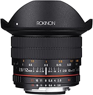 Rokinon 12mm F2.8 Ultra Wide Fisheye Lens for Canon EOS EF DSLR Cameras - Full Frame Compatible