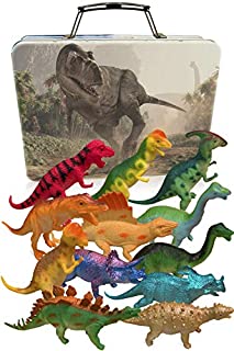 3 Bees & Me Dinosaur Toys for Boys and Girls with Storage Box - 12 Large 6 Inch Toy Dinosaurs & Case - Gift for Kids Age 3 to 8