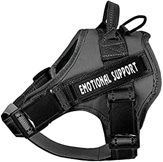 voopet Service Dog Harness, No-Pull Emotional Support Pet Vest Harness, Reflective Breathable and Adjustable Pet Halters for Small Medium & Large Dogs (with 4 PCS Removeable Tags)