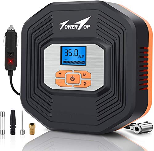 Air Compressor, 12V DC Portable Auto Tire Inflator Air Compressor, Car Tire Pump with Digital Display Pressure Gauge for Car, Bicycle, Sport Balls and Other Inflatables (Type 1)