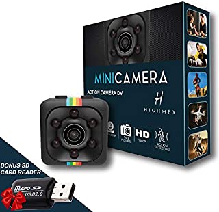 Spy Camera, Hidden Camera, Action Camera, Nanny Cam, Mini Camera, Cop Cam, Spy Cams, Best Digital Small HD Super Portable with Night Vision and Motion Detection, Cameras for Home, Car, Drone and Offic