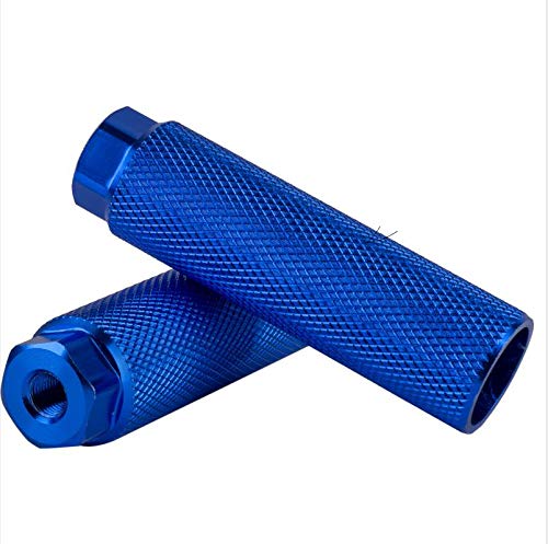 2 Pcs Alloy Bike Pegs BMX Pedals Fit 3/8 inch Axles (Pure Blue)