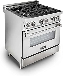 ZLINE 30 in. Professional 4.0 cu. ft. Gas Burner/Electric Oven Range in Stainless Steel (RA30)