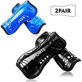 Youth Soccer Shin Guards, 2 Pair Lightweight and Breathable Child Calf Protective Gear Soccer Equipment for 3-10 Years Old Boys Girls Children Teenagers