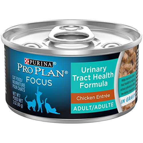 Purina Pro Plan Urinary Tract Health Gravy Wet Cat Food, FOCUS Urinary Tract Health Formula Chicken Entree - (24) 3 oz. Pull-Top Cans