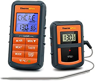 ThermoPro TP-07 Wireless BBQ Meat Thermometer for Grilling Smoker Oven Kitchen Turkey Remote Digital Cooking Food Grill Thermometer with Probe, 300 Feet Range, Smart LCD Backlit Screen
