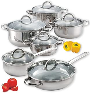 Cook N Home NC-00250 12-Piece Stainless Steel Cookware Set