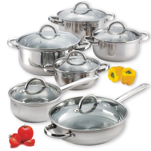 Cook N Home NC-00250 12-Piece Stainless Steel Cookware Set