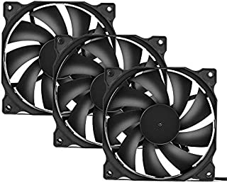 uphere 3-Pack Long Life Computer Case Fan 120mm Cooling Case Fan for Computer Cases Cooling,12BK3-3