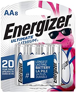 Energizer AA Lithium Batteries, World's Longest Lasting Double A Battery, Ultimate Lithium (8 Battery Count)