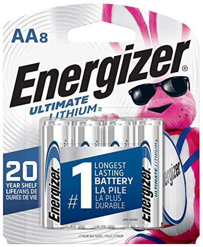 Energizer AA Lithium Batteries, World's Longest Lasting Double A Battery, Ultimate Lithium (8 Battery Count)