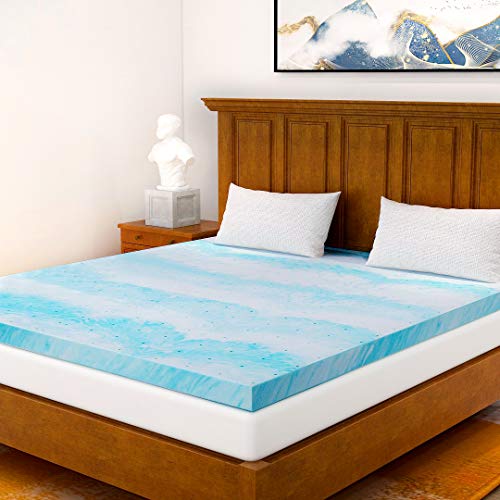 Mattress Topper Queen, Gel Memory Foam Mattress Topper for Queen Size Bed, 2 Inches