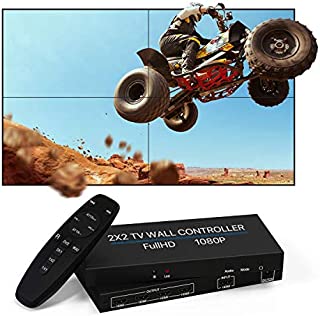 NIERBO 2x2 HDMI Video Wall Controller, 1080P@60HZ HD Display, 180 Degree Rotate, 8 Display Modes - 2x2, 1x2, 1x3, 1x4, 2x1, 3x1, 4x1, HDMI Input & Output