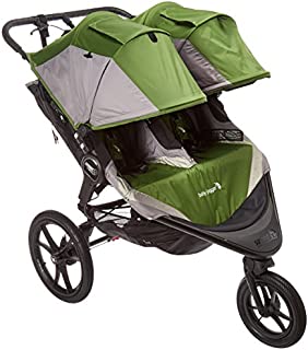 Baby Jogger Summit X3 Double Jogging Stroller - 2016 | Air-Filled Rubber Tires | All-Wheel Suspension | Quick Fold Jogging Stroller, Green/Gray