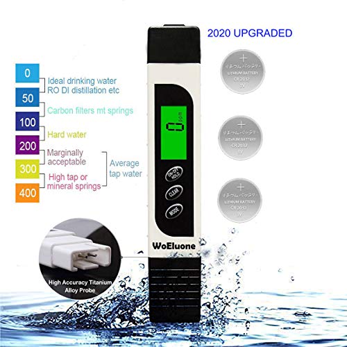 2020 UpgradedTDS Meter Digital Water Tester,WoEluone Professional 3 in 1 TDS,Temperature and EC Meter,0-9999ppm Meter,Accurate Ideal PPM Meter for Drinking Water, Aquariums,RO System and More