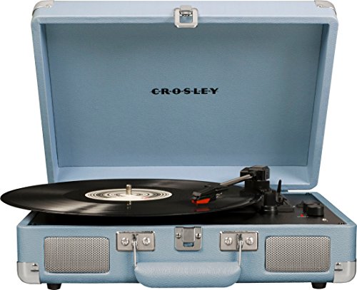 Crosley Cruiser Deluxe Vintage 3-Speed Bluetooth Suitcase Turntable, Tourmaline