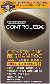 Just For Men Control GX Grey Reducing 2 in 1 Shampoo and Conditioner, Gradually Colors Hair, 4 Ounce