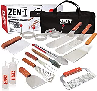 ZEN-T - 17 Piece Grill Griddle BBQ Tool Kit - Heavy Duty Professional Grade Stainless Steel BBQ Tools - Perfect Grilling Utensils for All Your Grilling Needs  Outdoor and Indoor BBQ Accessories