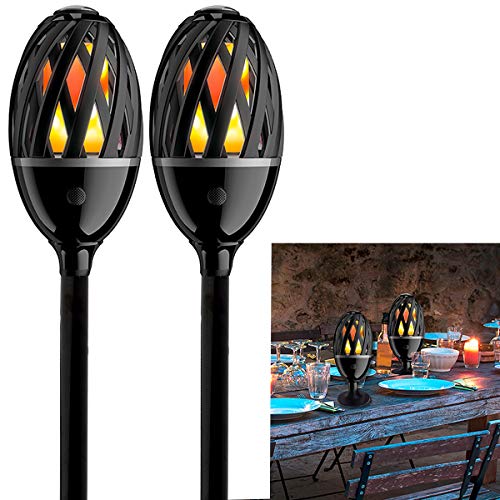 Nexus Industries Ltd Luceco (2 Pack) LED Tiki Torches Flickering Flame Indoor Or Outdoor Lights, Patio Lights for Table Or Ground Stake