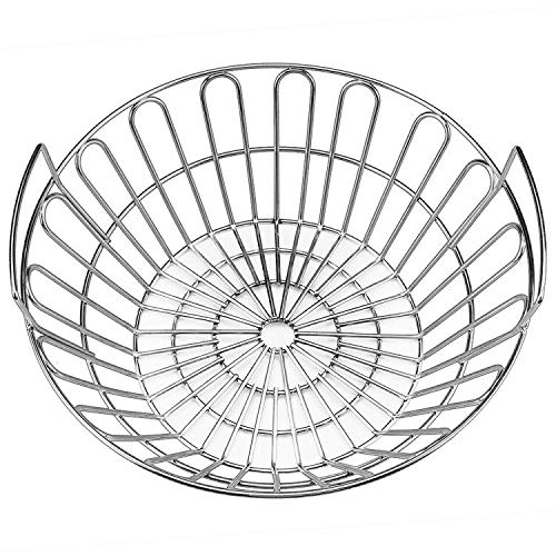 SELEWARE Innovative Stainless Steel Lump Charcoal Fire Basket, Grill Baskets for The Large Big Green Egg, Primo Kamado and Large Grill Dome, 14 Inch Diameter
