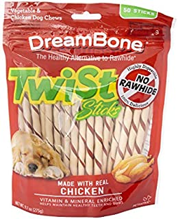 Dreambone Twist Sticks, Rawhide-Free Chews For Dogs, With Real Chicken, 50-Count