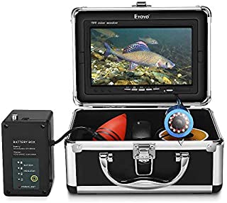 Eyoyo Underwater Fishing Camera Video Fish Finder 7 Inch LCD Monitor 1000 TVL Waterproof Camera Adjustable Infrared & White Light for Ice Lake Sea Boat Kayak Fishing 30m(98ft) Cable